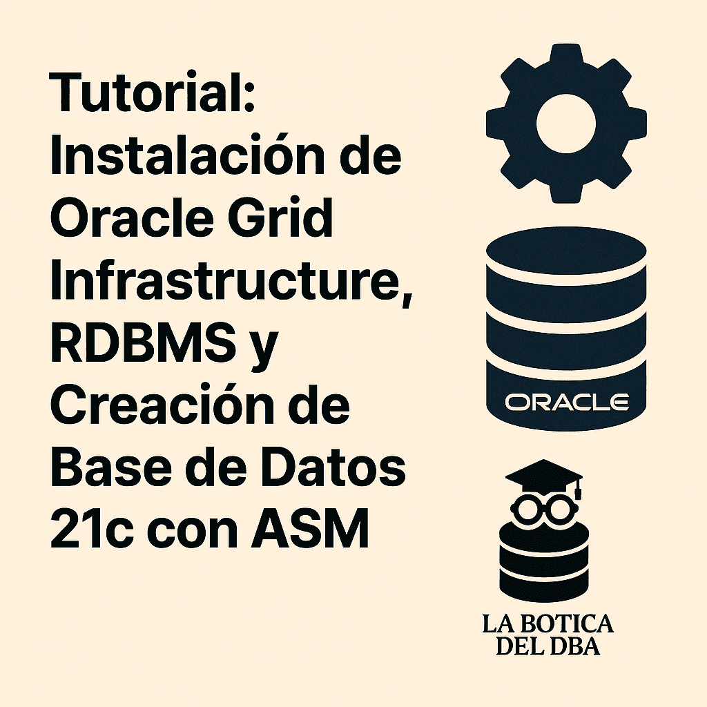 Tutorial: Instalación de Oracle Grid Infrastructure 21c, RDBMS y Creación de Base de Datos 21c.